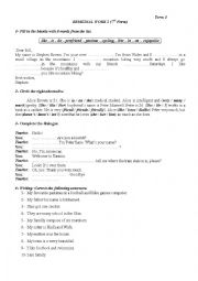 English worksheet: worksheet for elementary pupils