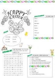 English Worksheet: Easter exercises