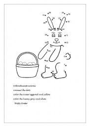 English Worksheet: Easter bunny and its eggs