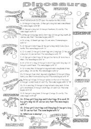 Dinosaur: Big and small: English ESL worksheets pdf & doc