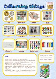 English Worksheet: collecting things