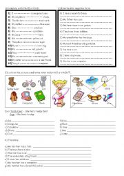 English Worksheet: HAVE-HAS