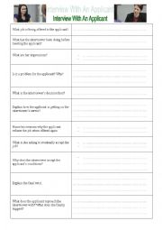 English Worksheet: Interview With An Applicant - Sketch