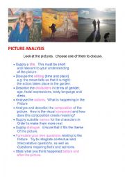 English Worksheet: PICTURE ANALYSIS