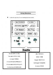 English Worksheet: giving directions