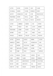 English Worksheet: Bingo Game