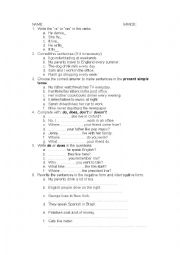 English Worksheet: Present Simple 2nd ESO