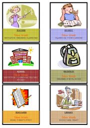 English Worksheet: School Taboo Cards