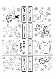 English Worksheet: CLOTHES MINI BOOK