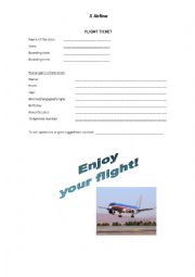 English Worksheet: Boarding Pass