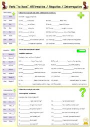 English Worksheet: verb 