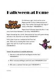 English Worksheet: Halloween Reading Comprehension