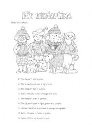 English Worksheet: Its Wintertime