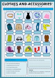 English Worksheet: Clothes and accessories