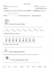 English Worksheet: There is/There are