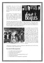 English Worksheet: The Beatles