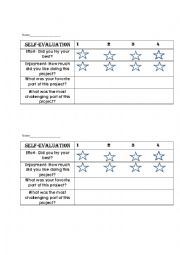 English Worksheet: Self Evaluation for Students