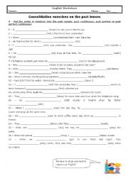 Consolidation exercises on the past tenses (with Key) 