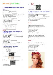 English Worksheet: Born to die 