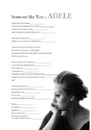 English Worksheet: Song Lesson - Someone like you by Adele