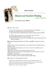 English Worksheet: Video Session FRIENDS- The one with Chandlers and Monicas wedding