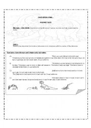 English Worksheet: Dinosayrs lesson plan