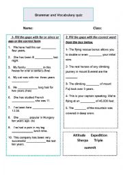 English worksheet: TEST VOC & GRM