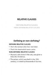 English Worksheet: RELATIVE CLAUSES