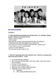 English Worksheet: Friends. TV Show. While-watching exercises. 