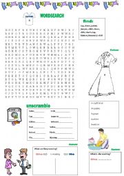 English Worksheet: CLOTHES EXERCISES