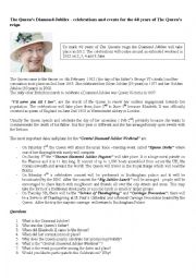 English Worksheet: the queens diamond jubilee