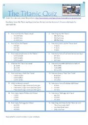 English Worksheet: The Titanic Quiz