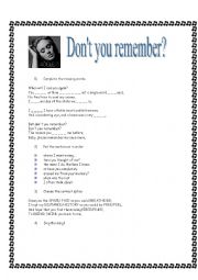 English Worksheet: Dont you remember By ADELE