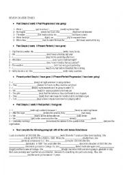 English Worksheet: Review on verb tenses