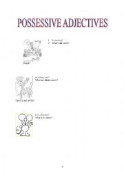 English worksheet: possssive adjectives