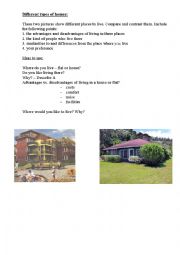 English worksheet: types of homes