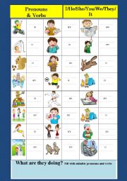 English Worksheet: Pronouns & Verbs
