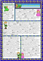 English Worksheet: A slightly different dragon (KEY included)