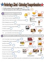 Ordering a meal - 2 listening Comprehensions