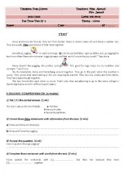 English Worksheet: end of term test n2 ( 8th form) 