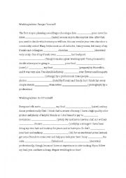 English Worksheet: Passive Causative: Wedding Advice