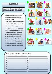 English Worksheet: QUESTIONS