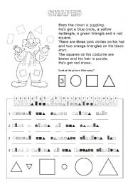 English Worksheet: SHAPES