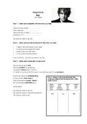 English Worksheet: Song by John Mayer