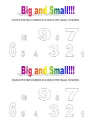 English Worksheet: BIG AND SMALL