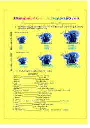 English Worksheet: Comparatives & Superlatives