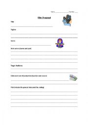 English Worksheet: Film Proposal