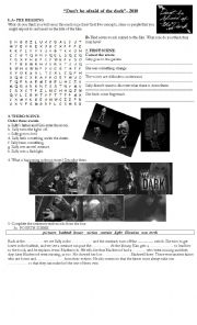 English Worksheet: Dont be afraid of the dark