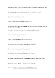 English worksheet: Hypothetical and silly questions