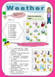 English Worksheet: Weather/Seasons/Activities in every season/ (Special and General questions)